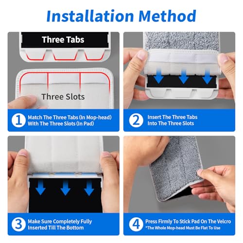 Oshang Microfiber Flat Mop Head Refill - 14.5" x 4.5" Pads