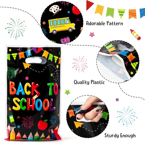 50 Pcs Back to School Party Favor Bags - Colorful Gift Bags