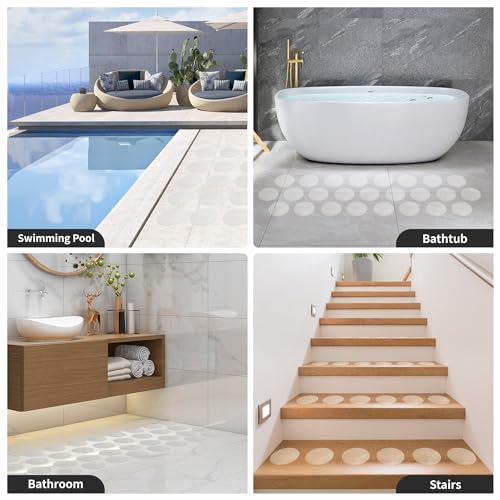 SANKEMU 20 PCS Non-Slip Bathtub Stickers, 3.94-Inch Clear Shower Floor Treads