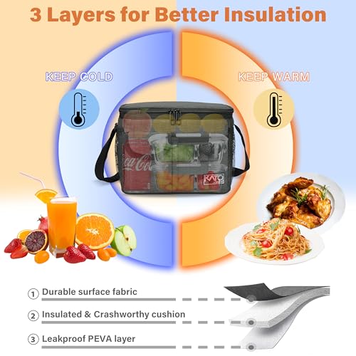 Tirrinia Insulated Lunch Box Cooler - Charcoal, Medium 8L