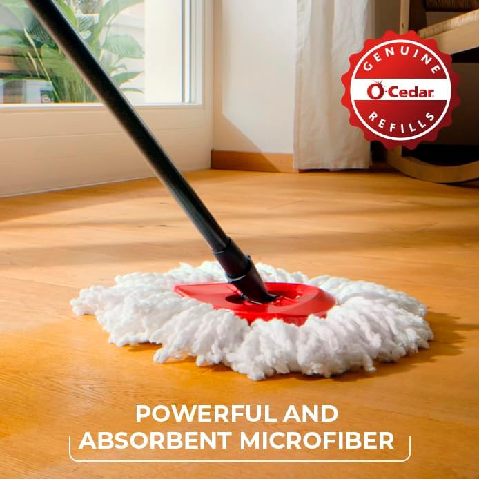 O-Cedar Easy Wring Spin Mop System - Includes 3 Extra Refills for Effortless Cleaning