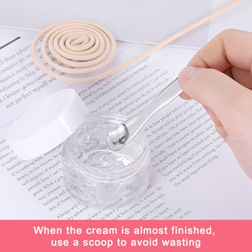 2-Piece Stainless Steel Cosmetic Spatula Set for Skincare Cream Mixing