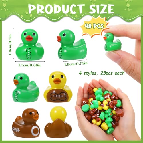 100 Pcs Mini Football Resin Ducks - Sports Themed Party Favors & Decor