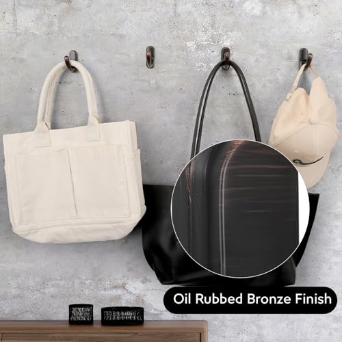 Metaliby Oil Rubbed Bronze Towel Hooks, Wall Mounted Robe Hooks - 2 Pack
