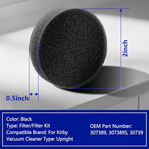HASMX Foam Sponge Filter for Kirby Vacuum Cleaners (4-Pack)