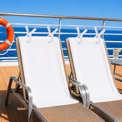 QmutGUiL Beach Towel Clips for Chairs - 10 Pack, White Heavy-Duty Clips
