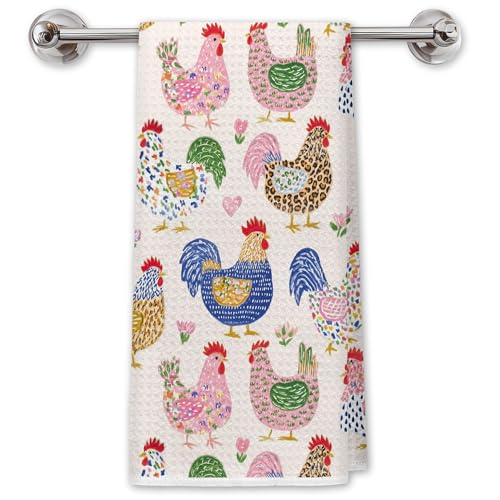 Rooster Farmhouse Hand Towel 16x24-inch Kitchen and Bathroom Decor