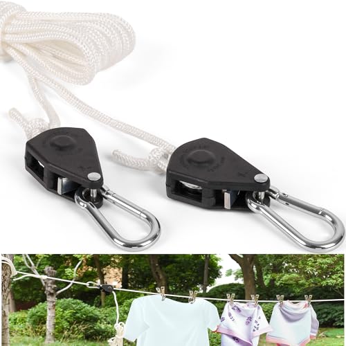 Hetjosee Retractable Travel Clothesline 16.5FT for Camping & Indoor Use