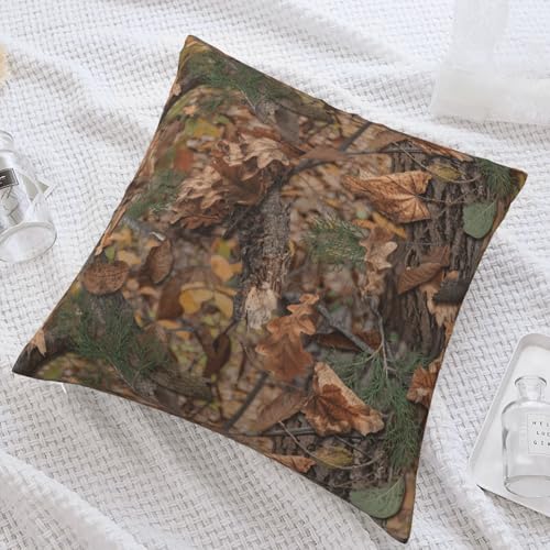 Forest Camouflage Plush Throw Pillow Cover - Style 17