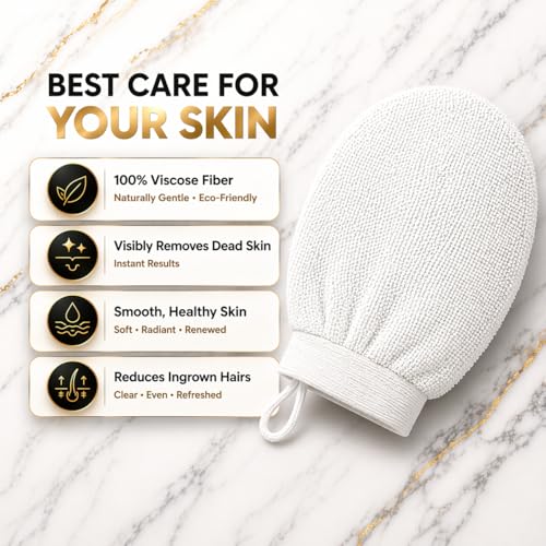 Exfoliating Glove for Body Dead Skin Removal & Ingrown Hair Scrub Mitt