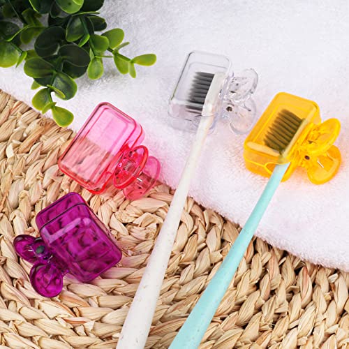 Hxezoc 4 Pack Travel Toothbrush Head Covers - Portable Plastic Protectors