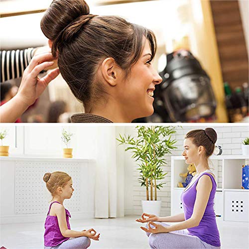 NICEMOVIC Small Hair Bun Maker 2PCS, Brown Hair Donut Shaper for Kids