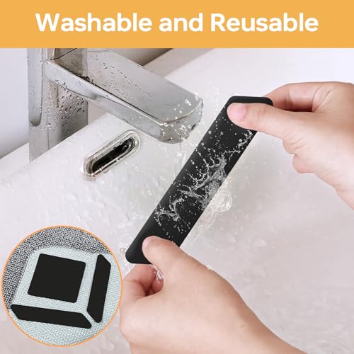 12 Pcs Non-Slip Rug Gripper Tape for Hardwood Floors - Reusable & Washable