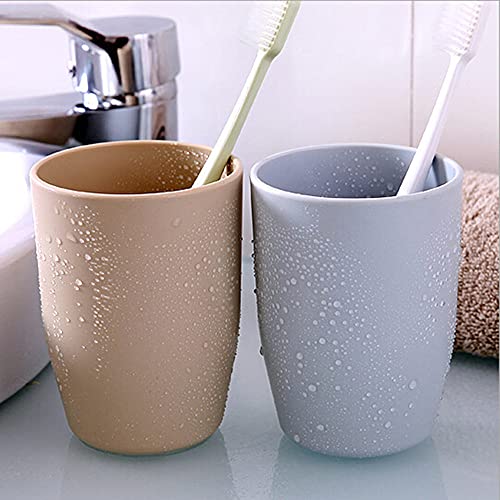 ALINNA Reusable Bathroom Tumbler Cup Set - 400ml Wheat Straw (3 Pack)