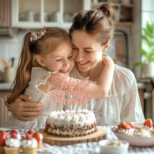 Feliz Cumpleaños Mamá Cake Topper - Spanish Happy Birthday Mom Decoration