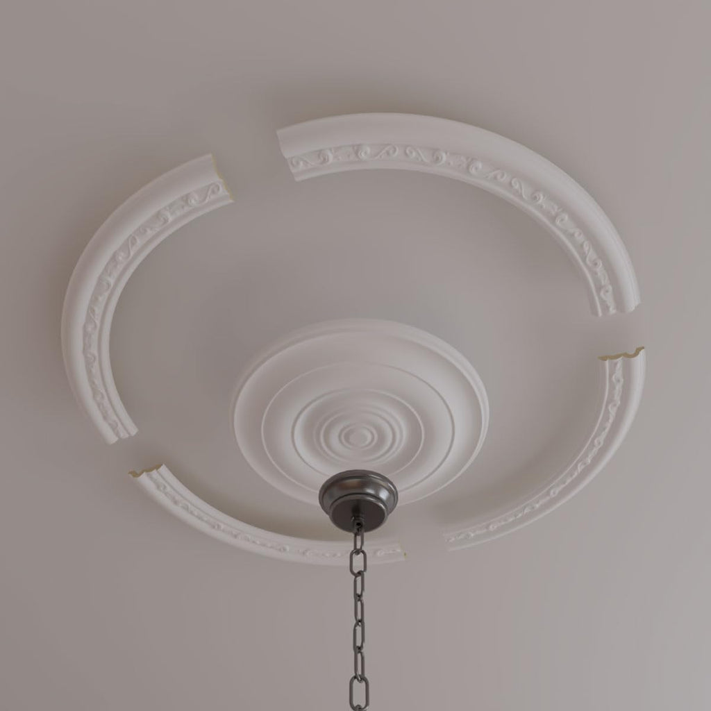 Ekena Millwork CR35WA Watford Ceiling Ring (1/4 of complete circle), 36"OD x 29 1/2"ID x 3 1/4"W x 1"P