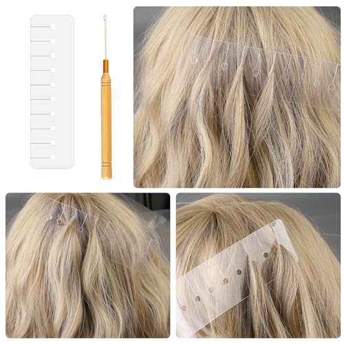 KALIONE 11 Pcs Hair Extension Heat Shield Guards and Crochet Hook Tool Kit