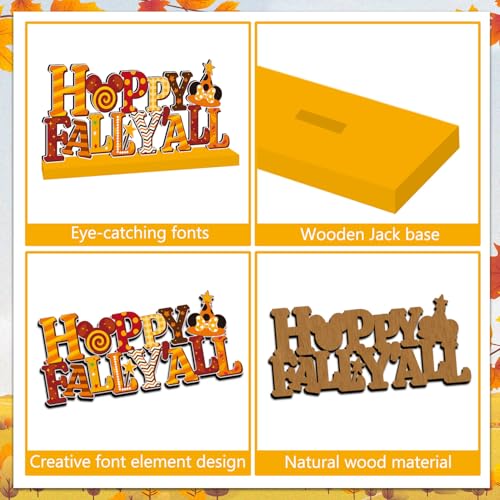 4-Piece Fall Wooden Table Decor Set with Pumpkin Design
