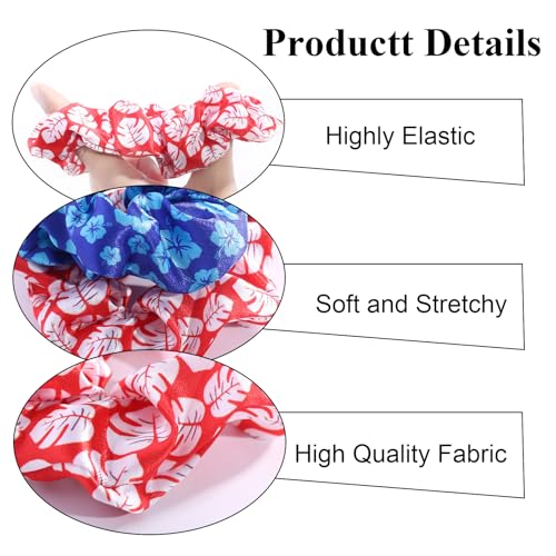 Satin Silk Hair Scrunchies 12-Pack Red and Blue Elastic Hair Ties