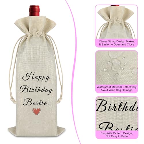 Happy Birthday Bestie Wine Bag | Friendship Gift for Women