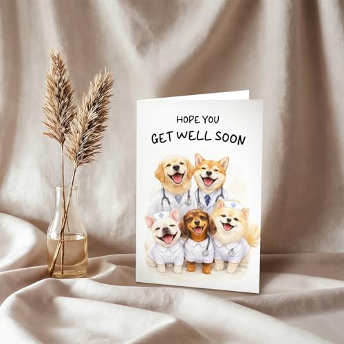 Ogeby Get Well Soon Card for Dog Lovers - Cute Recovery Card #693