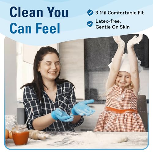 SWIFTLITE Food Safe Disposable Nitrile Gloves - Latex-Free, Blue