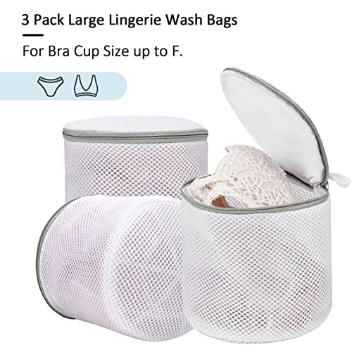 GOGOODA Bra Laundry Wash Bags for Delicates, 3-Pack Mesh Protector Bags