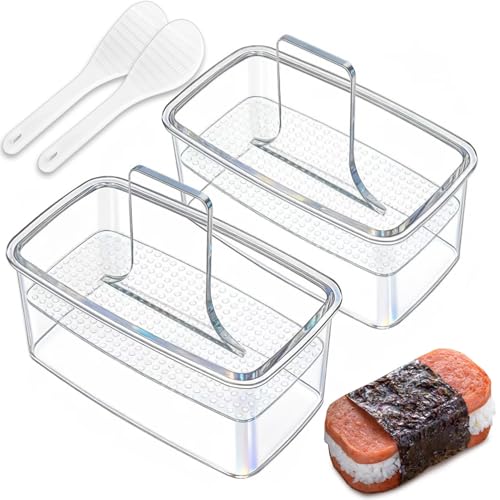 Clear Musubi Maker Set - 2 Non-Stick Molds & 2 Rice Ladles