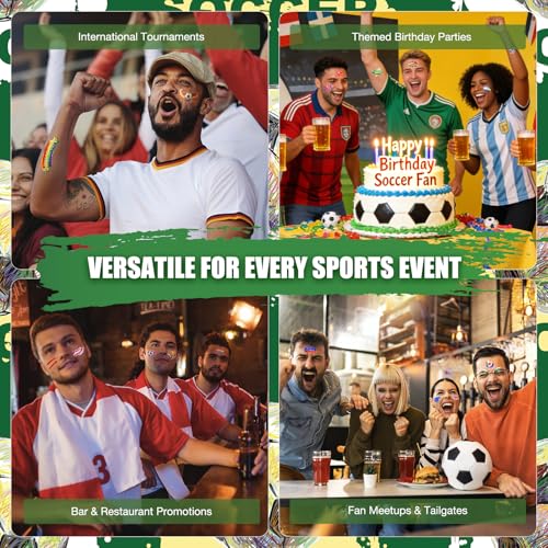 Achoulei 45 Pcs Soccer Temporary Tattoos World Cup Party Favors