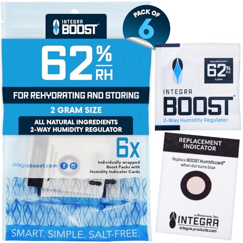 Integra Boost 62% RH 2-Way Humidity Control Pack - 2g, Pack of 6