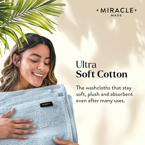 Miracle Made Soft Face Towel - Silver-Treated Cotton, Sky Blue