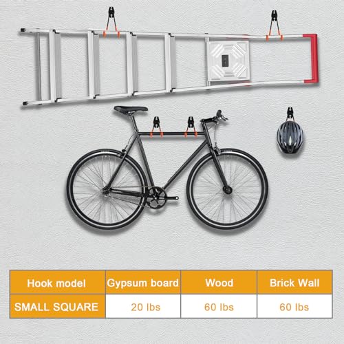 KURUI 2.8 Inch Heavy Duty Garage Wall Hooks - 2 Pack Metal Tool Organizer