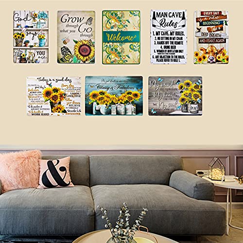 Funny Bathroom Quote Metal Sign - Rustic Farmhouse Decor 8x12