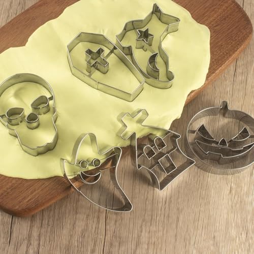Sthrucrack 6-Piece Stainless Steel Halloween Cookie Cutter Set