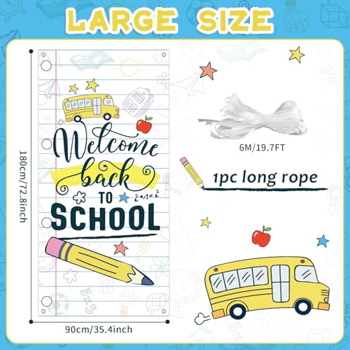 Welcome Back to School Door Cover - 72.8" Fabric Banner & Photo Backdrop