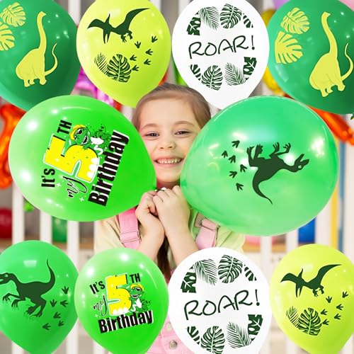 Dinosaur 4th Birthday Balloons - 10pcs Latex Party Decorations