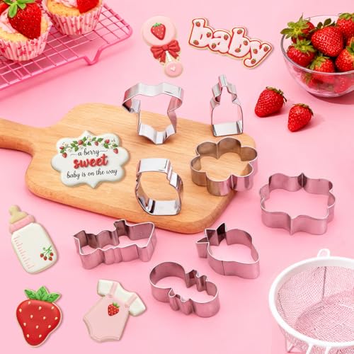 8-Piece Stainless Steel Cookie Cutter Set for Baby Shower & Baking