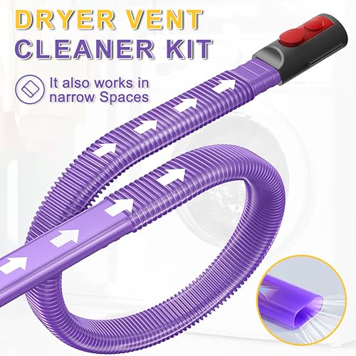 Dyson-Compatible Dryer Vent Cleaner Kit with Lint Vacuum Adapter