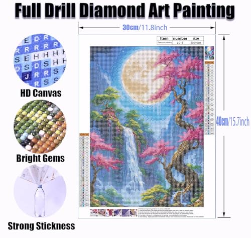 Moon Tree 5D Diamond Art Painting Kit for Adults - 12x16 Inch