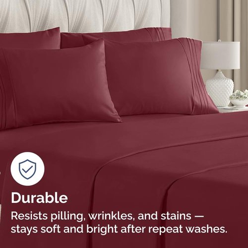 King Pillow Cases by Ultra Soft - Hotel Quality, Wrinkle-Free & Stain Resistant - 10-Piece Set in Burgundy