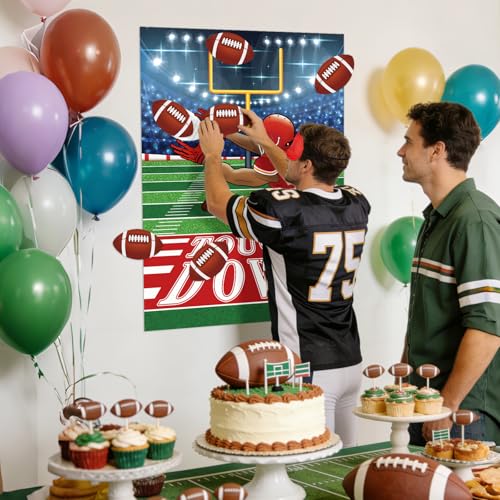 Pin the Football on the Goalpost Game - Large Poster & Stickers