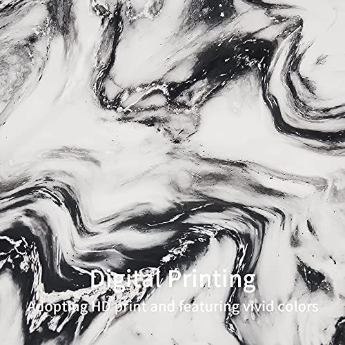 MitoVilla Small Black and White Fabric Shower Curtain, 36 x 72 Inch