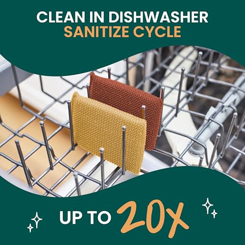 Scotch-Brite Harvest Dobie Dish Scrubbing Pads - 2 Pack, Non-Scratch Kitchen Sponges, Fast Drying, Seasonal Orange