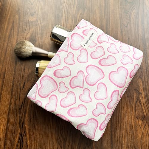 Yovell Large Aesthetic Makeup Bag Floral Canvas Cosmetic Organizer