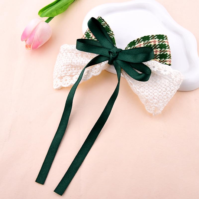 Christmas Plaid Hair Bow Clip Holiday Barrette for Women and Girls