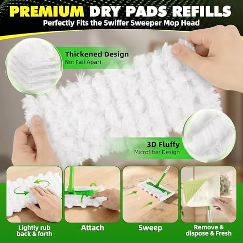 LOVECO Heavy Duty Dry Sweeping Cloths for Swiffer Sweeper, 40 Count Refill