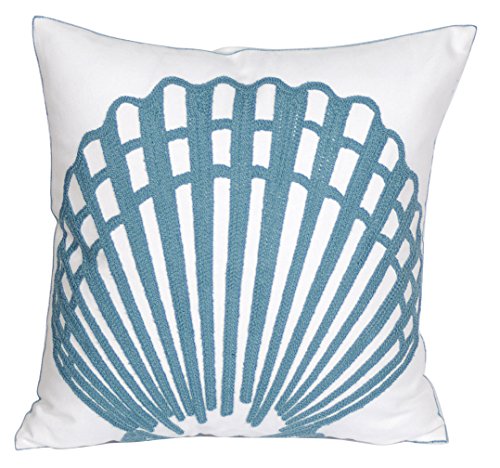 Nautical Embroidered Pillow Cover - 18 Inch Canvas Decor