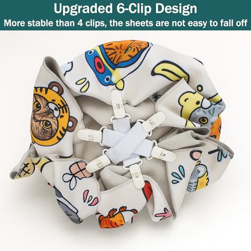 Bed Sheet Detangler with 6 Clips - White, 2 Pcs for Duvets & Blankets