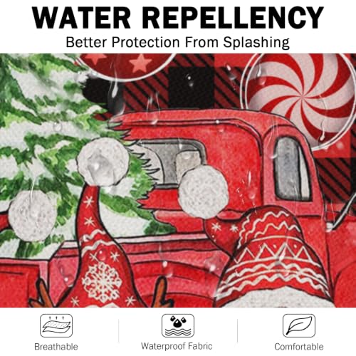Christmas Gnome Waterproof Cooking Apron - 27 x 31 Inch for Grill BBQ Baking