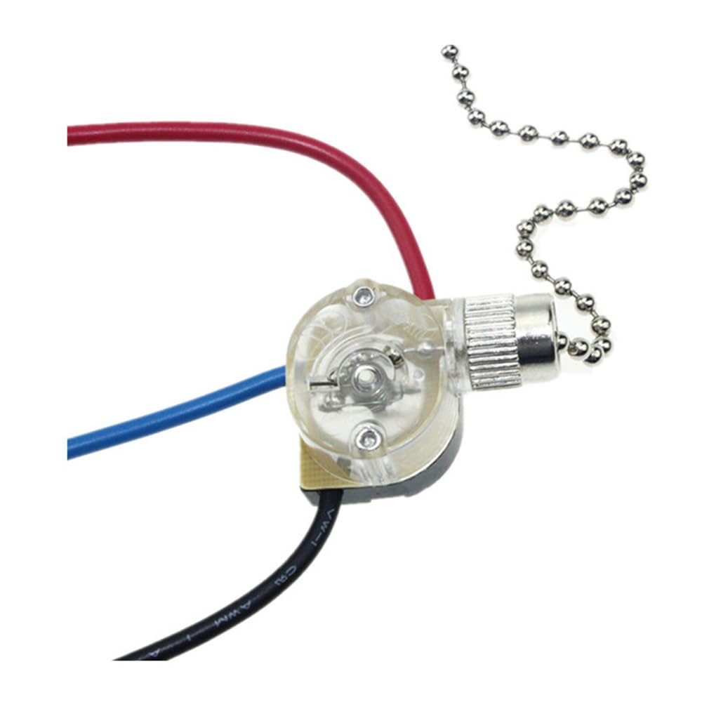 New 3 Way Canopy Pull Chain Fan Light Switch 3 Wire 2 Circuit 4 Position Clear Ceiling Fan Switch Compatible with Casablanca,Westinghouse Ceiling Fan UL Listed